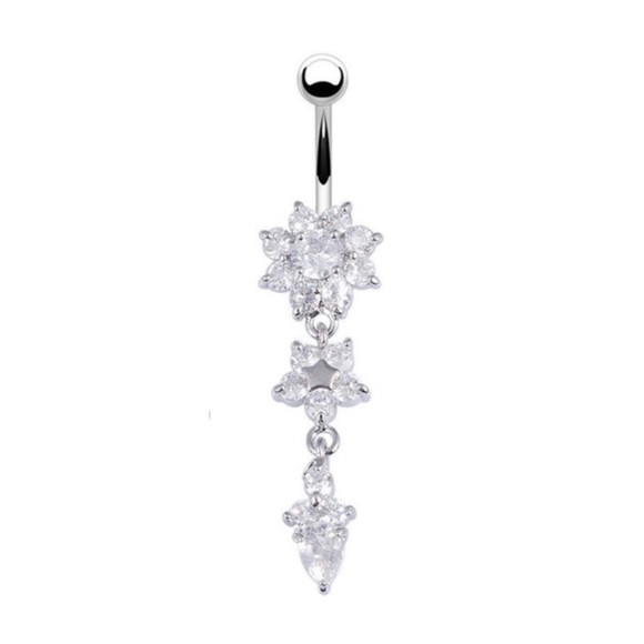 Flower dangle belly ring - Picture 3 of 5